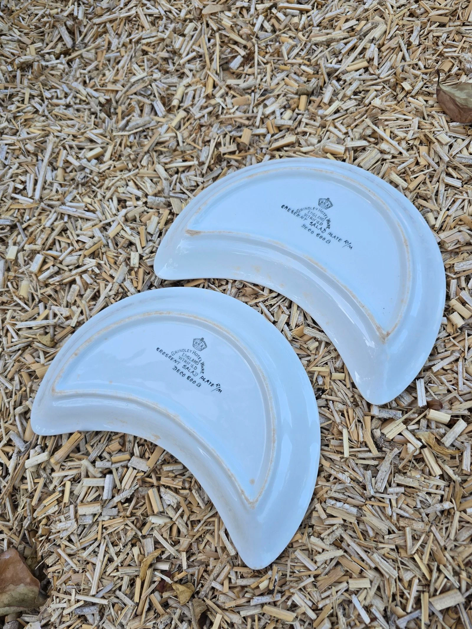 English Faience Crescent Salad Plates – photo 3